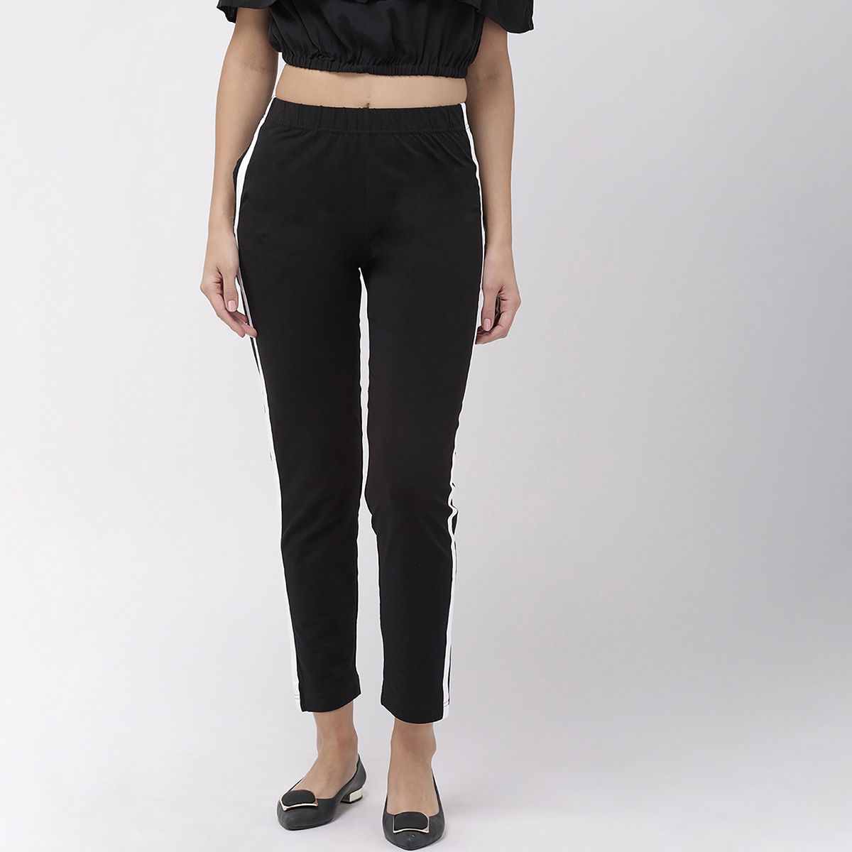 Buy United Colors Of Benetton Solid Track Pants- Black online